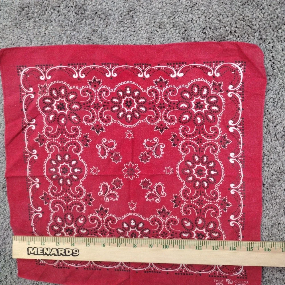 Vtg 50s 60s Elephant Trunk Up Bandana Indigo Red Selvedge Cotton Workwear #1844